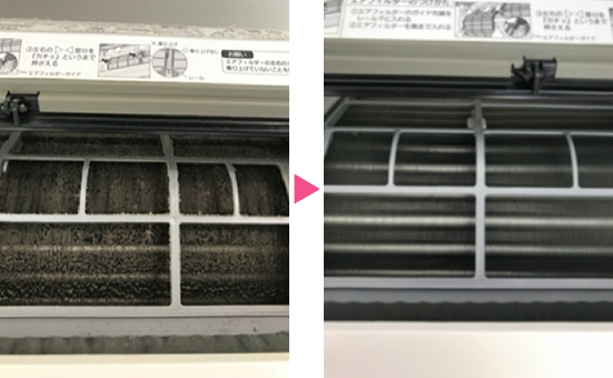 パナソニック製お掃除機能付きエアコンクリーニング例