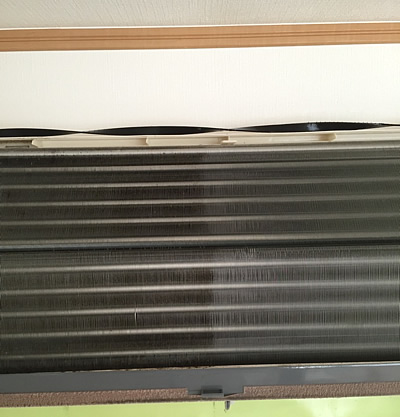 家庭用壁掛けエアコン アルミフィンクリーニング後