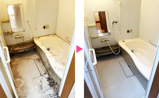 千葉県松戸市のお客様宅　浴室全体クリーニング例 